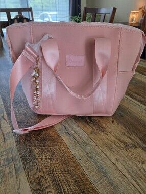 Pink Tote Lunch Bag with Shoulder Strap